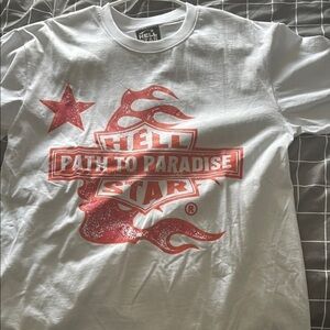 Hell Star White T-Shirt with Red Graphic
